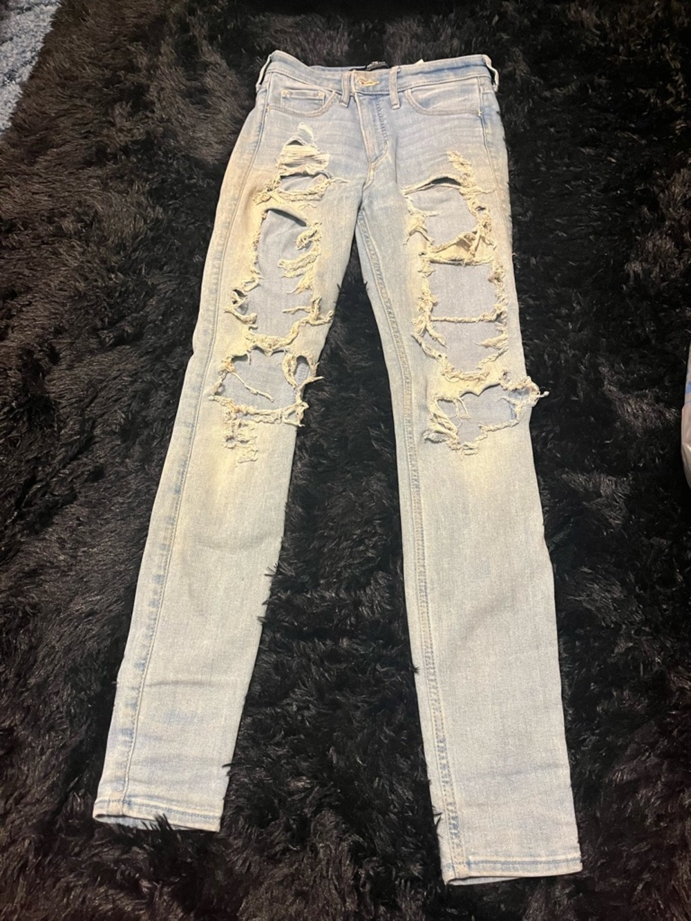 Hollister Light Blue Distressed Skinny Jeans